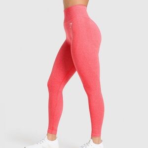 NEW VITAL LEGGINGS High-Waisted Leggings in Coral Red Marl Size Small